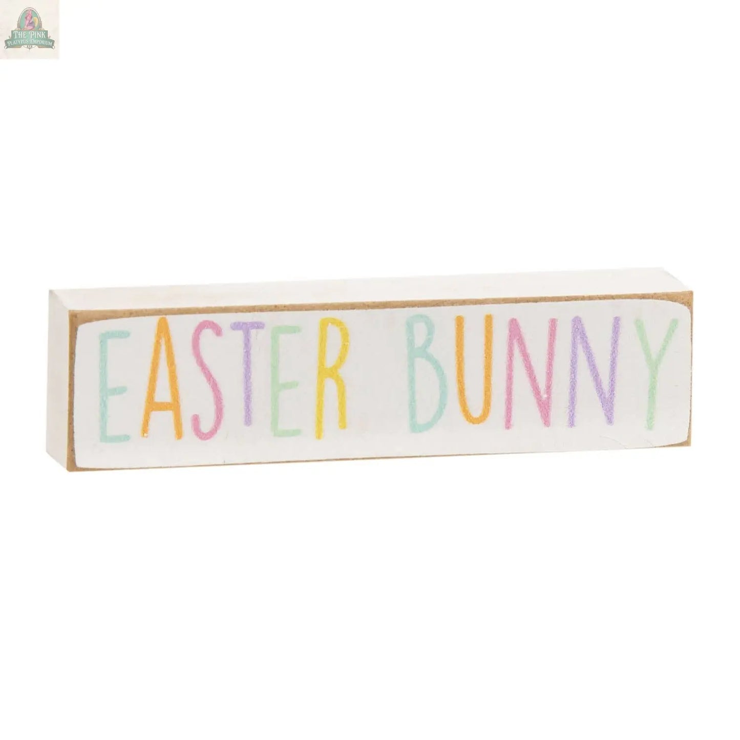 The Easter Bunny Pastel Block Stackers by Pink Platypus Emporium features colorful pastel letters, ideal for adding festive charm to your Easter Bunny decor or brightening up your home this holiday season.