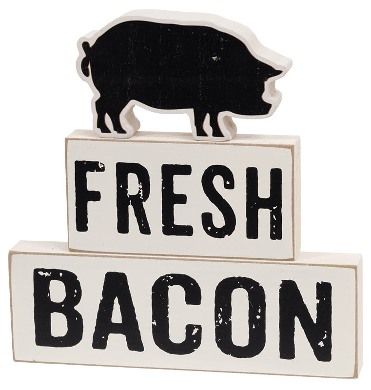 Fresh Bacon Farmhouse Kitchen Decor | Pig Stacking Blocks – Set of 3