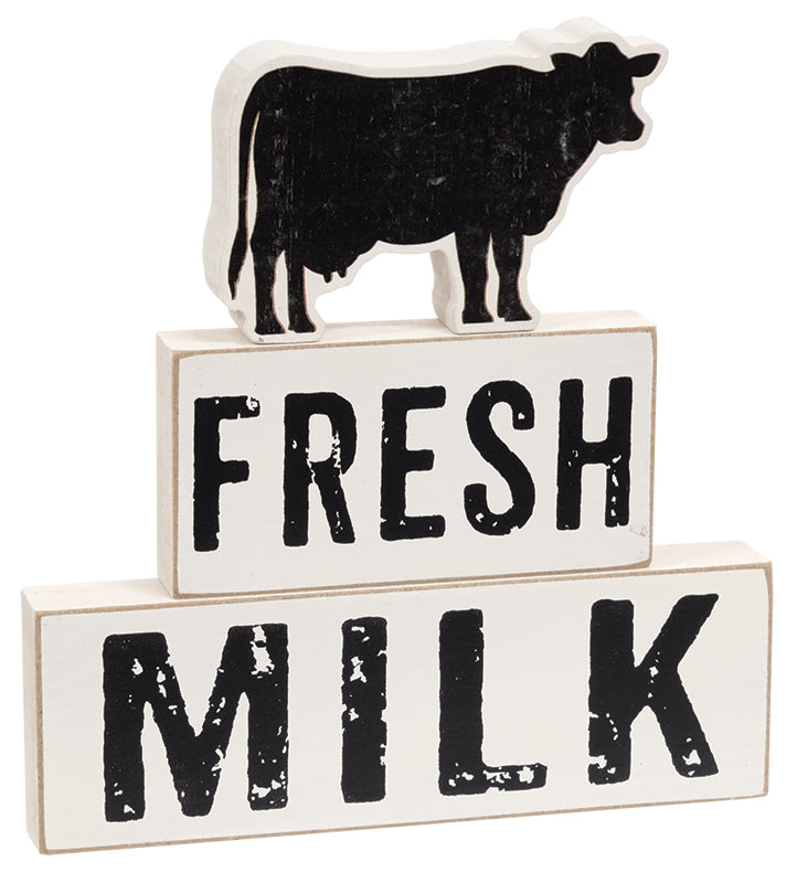 Fresh Milk Farmhouse Kitchen Decor | Cow Stacking Blocks – Set of 3