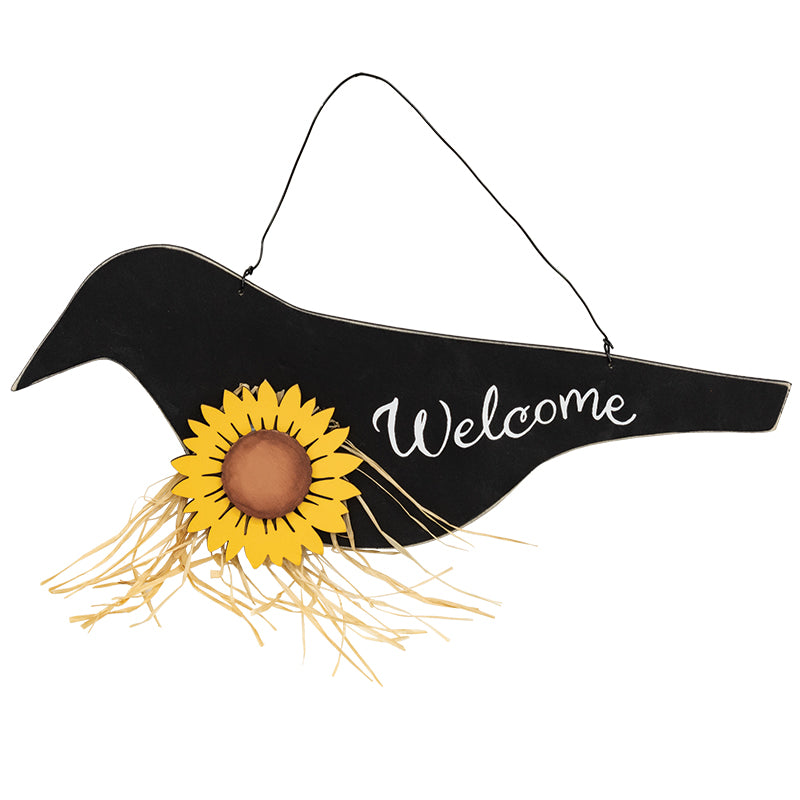 Wooden Crow Fall Decor | Sunflower Welcome Sign