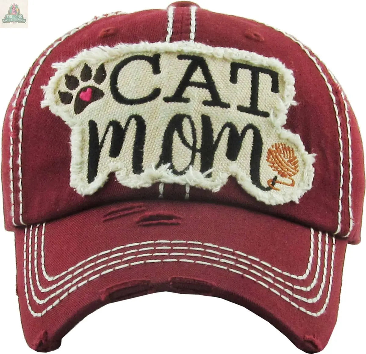 CAT MOM Washed Vintage Ball Cap: HPK KBETHOS