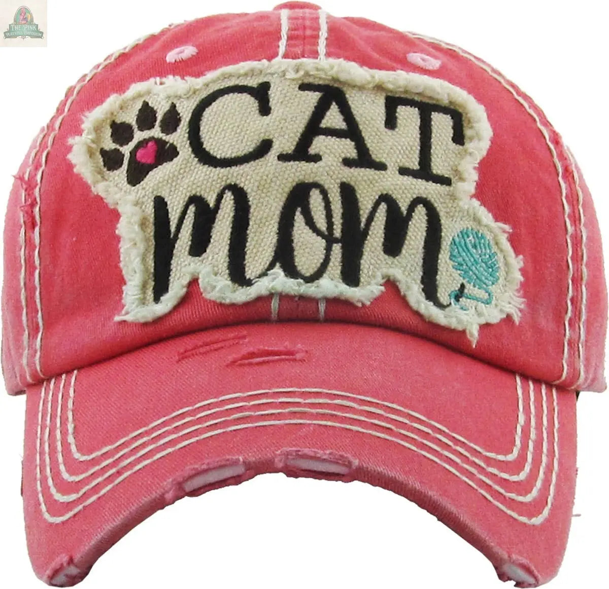 CAT MOM Washed Vintage Ball Cap: HPK KBETHOS