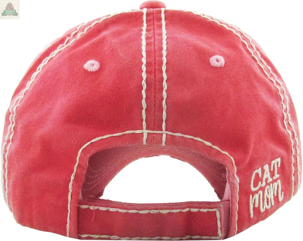 CAT MOM Washed Vintage Ball Cap: HPK KBETHOS