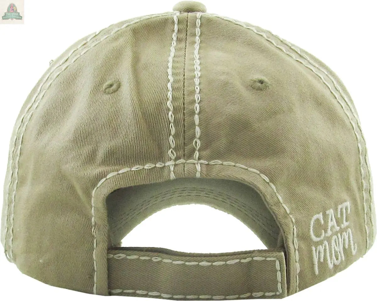 CAT MOM Washed Vintage Ball Cap: HPK KBETHOS