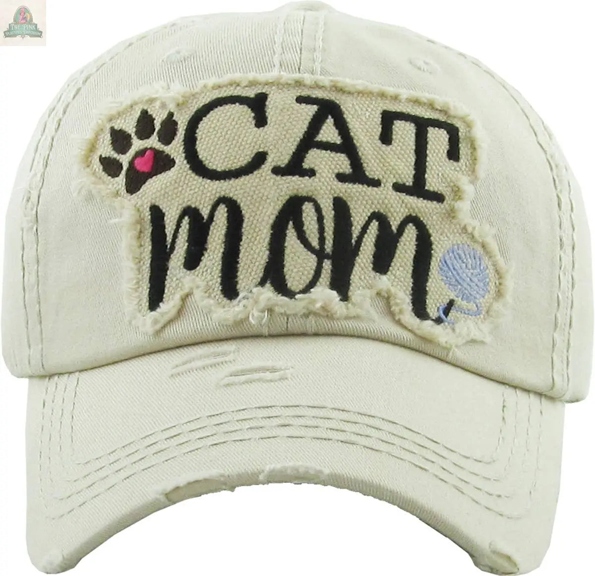 CAT MOM Washed Vintage Ball Cap: HPK KBETHOS