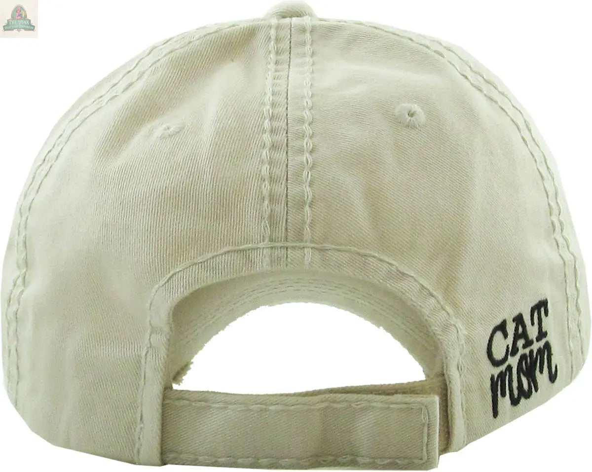 CAT MOM Washed Vintage Ball Cap: TUQ KBETHOS