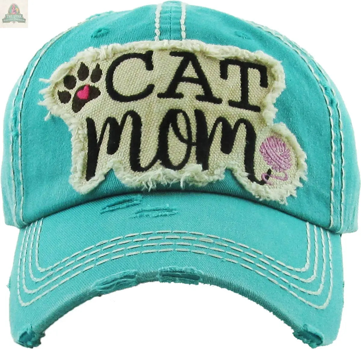 CAT MOM Washed Vintage Ball Cap: TUQ KBETHOS