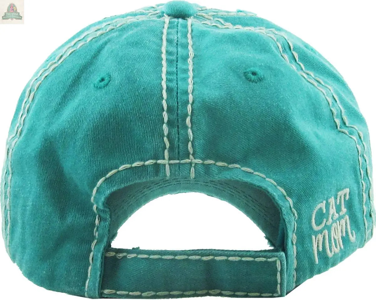 CAT MOM Washed Vintage Ball Cap: TUQ KBETHOS