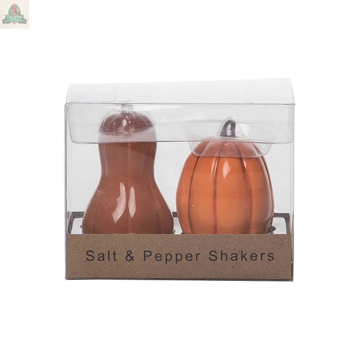 CLOSEOUT Harvest Fall Pumpkin Salt Pepper Shaker Set 2: Ceramic Pink Platypus Emporium