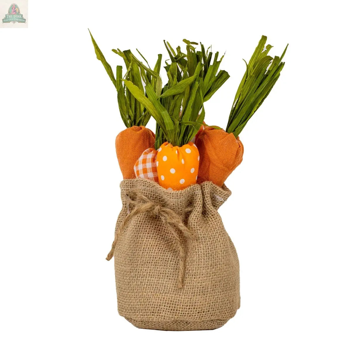 Carrot Burlap Bag Orange/Green/Natural 4x9 The Royal Standard