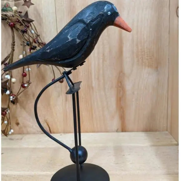 Charming Wooden Crow Tin Balance Toy 10'' Green Pastures Wholesale