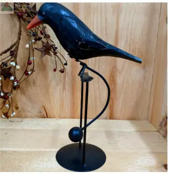 Charming Wooden Crow Tin Balance Toy 10'' Green Pastures Wholesale