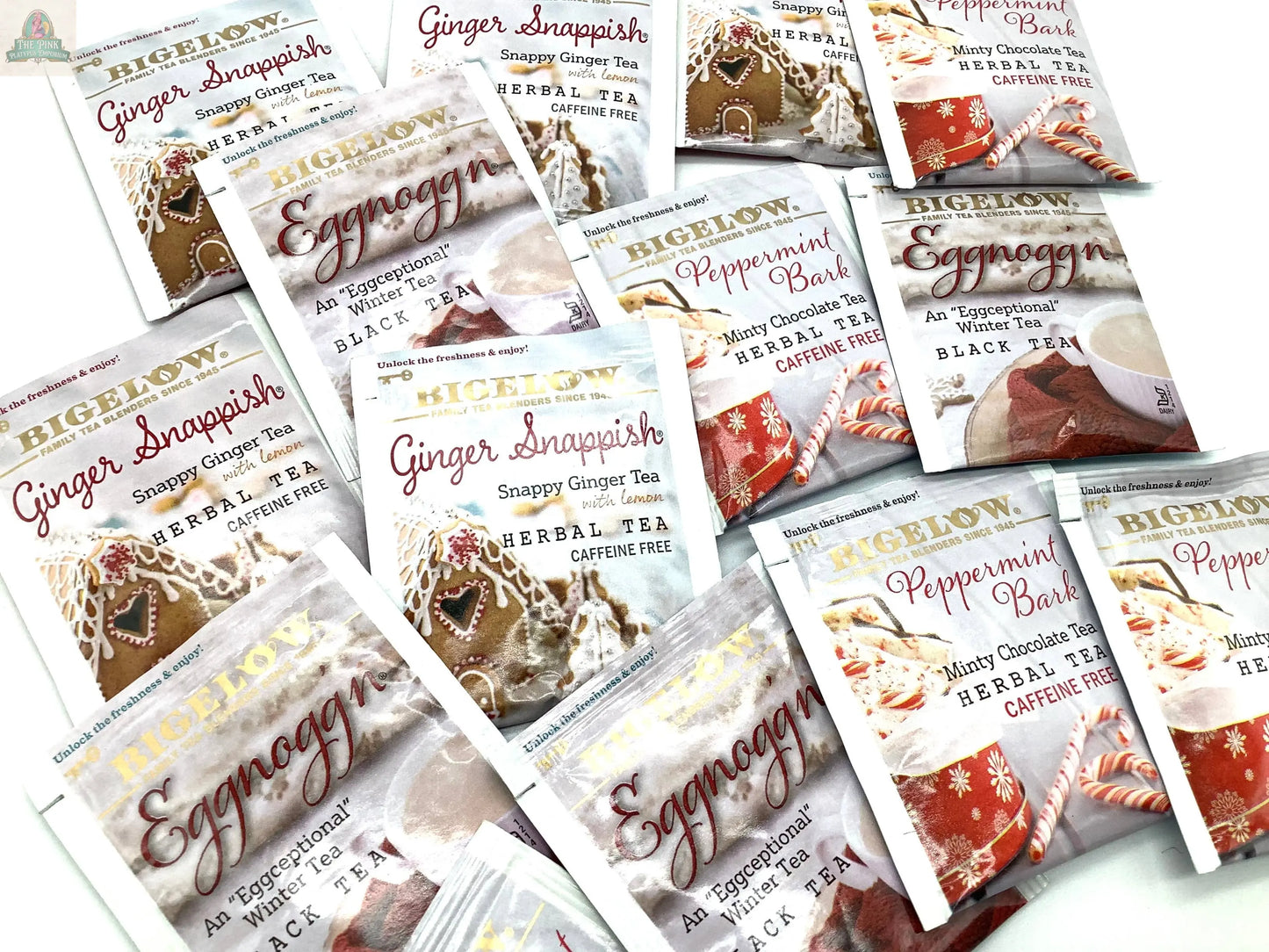 Christmas Tea. Variety Assortment Holiday Tea packets Pink Platypus Emporium