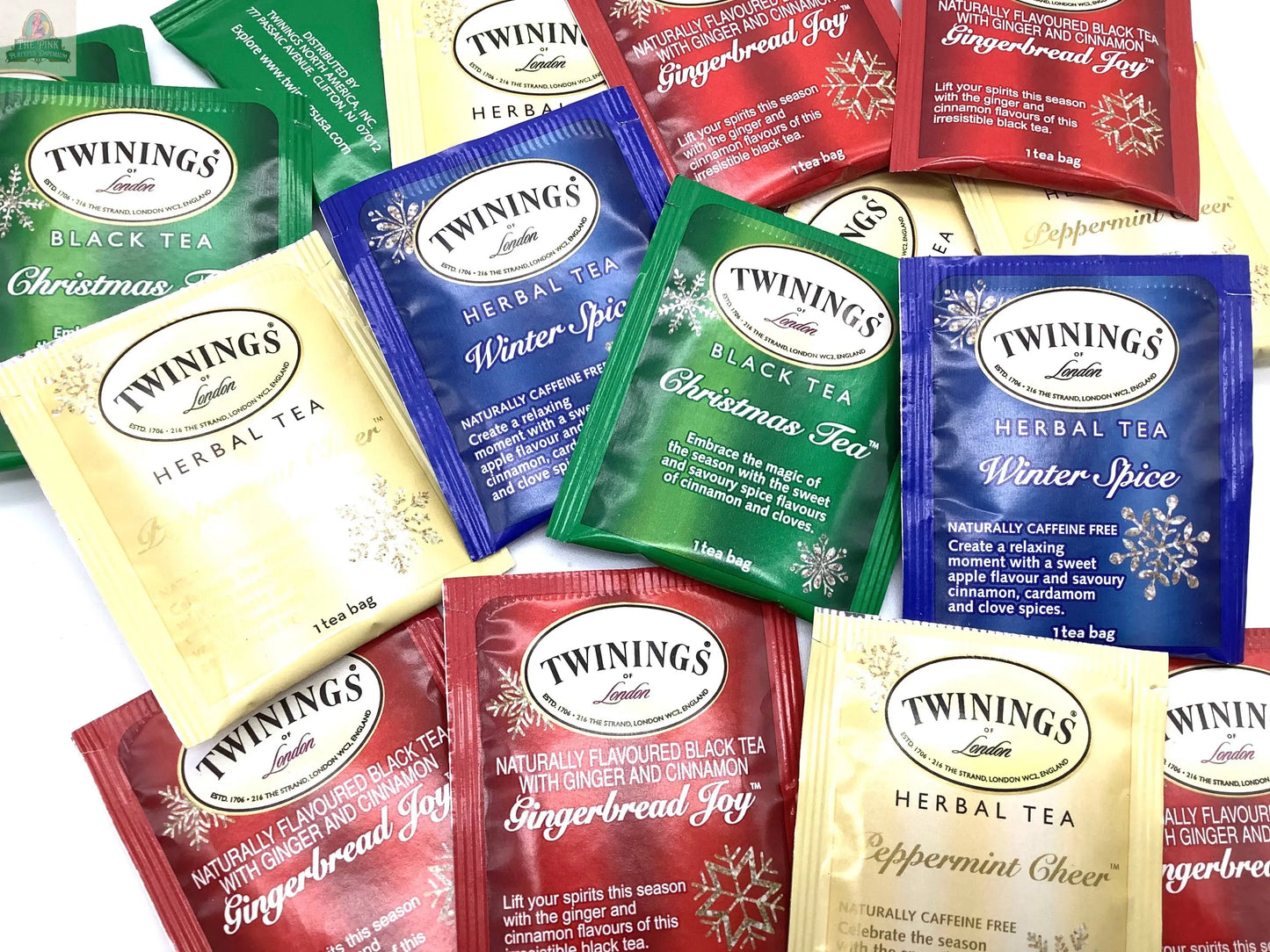 Christmas Tea. Variety Assortment Holiday Tea packets Pink Platypus Emporium