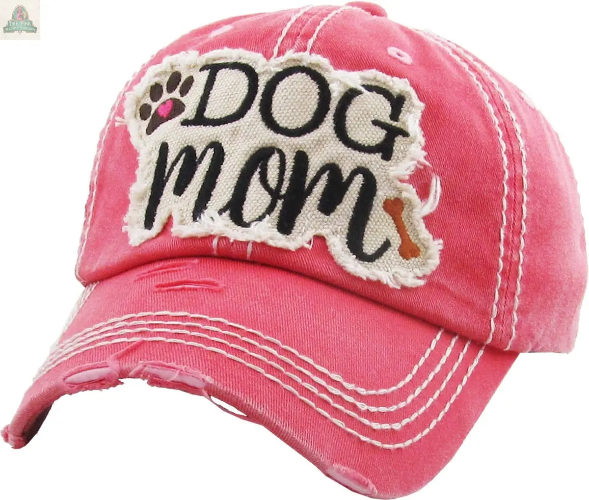 DOG MOM WASHED VINTAGE BALLCAP: CAM KBETHOS