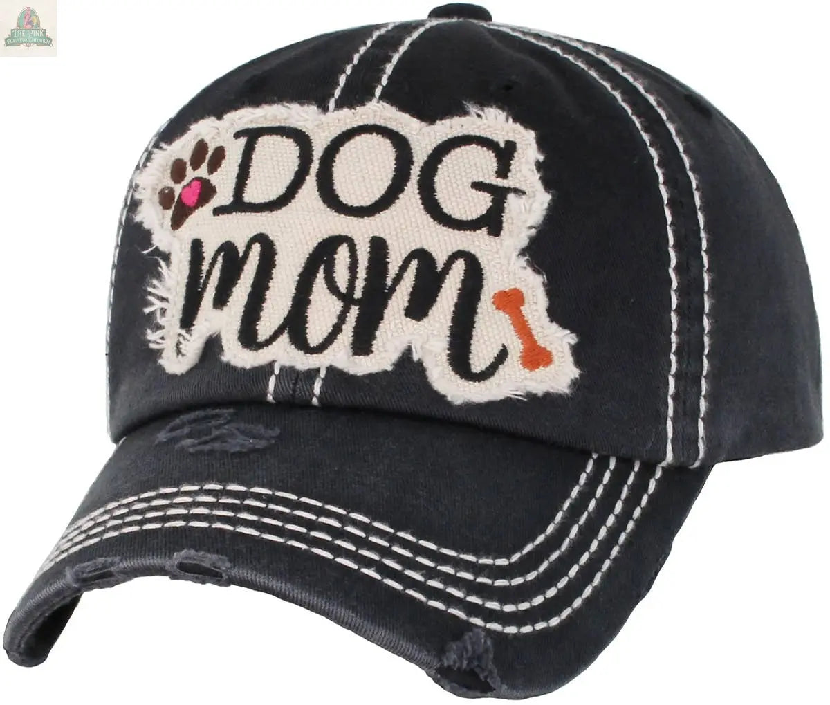 DOG MOM WASHED VINTAGE BALLCAP: DBL KBETHOS