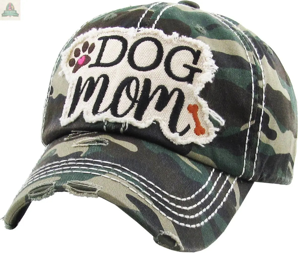 DOG MOM WASHED VINTAGE BALLCAP: DBL KBETHOS