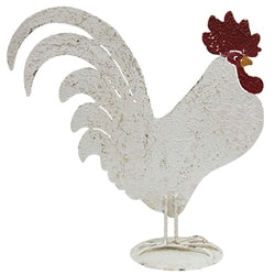 Decorative metal rooster on a white background