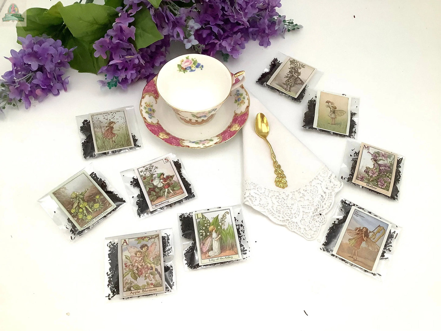 Garden Fairies. Assortment of Loose Tea packets party favors Pink Platypus Emporium