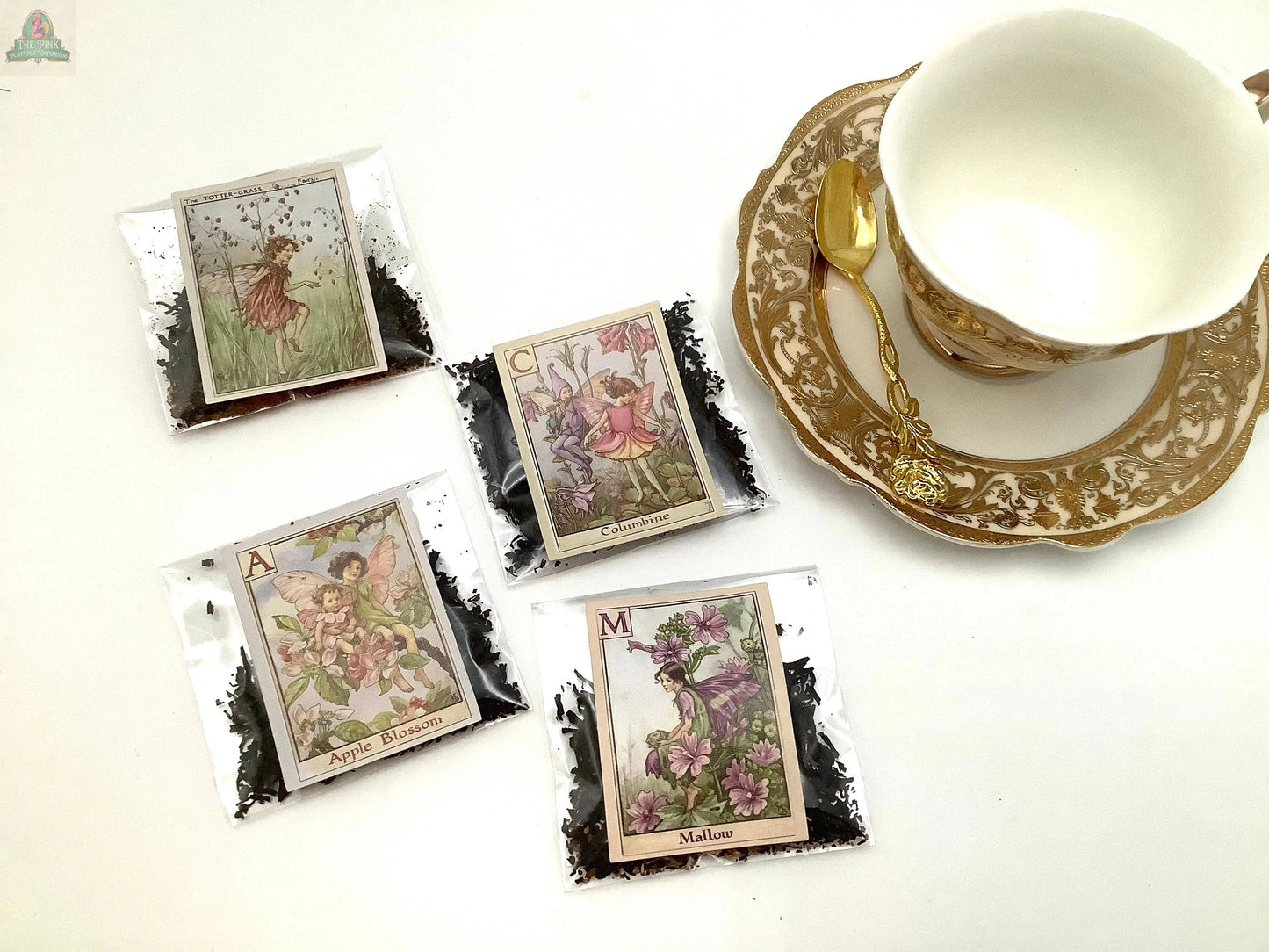 Garden Fairies. Assortment of Loose Tea packets party favors Pink Platypus Emporium