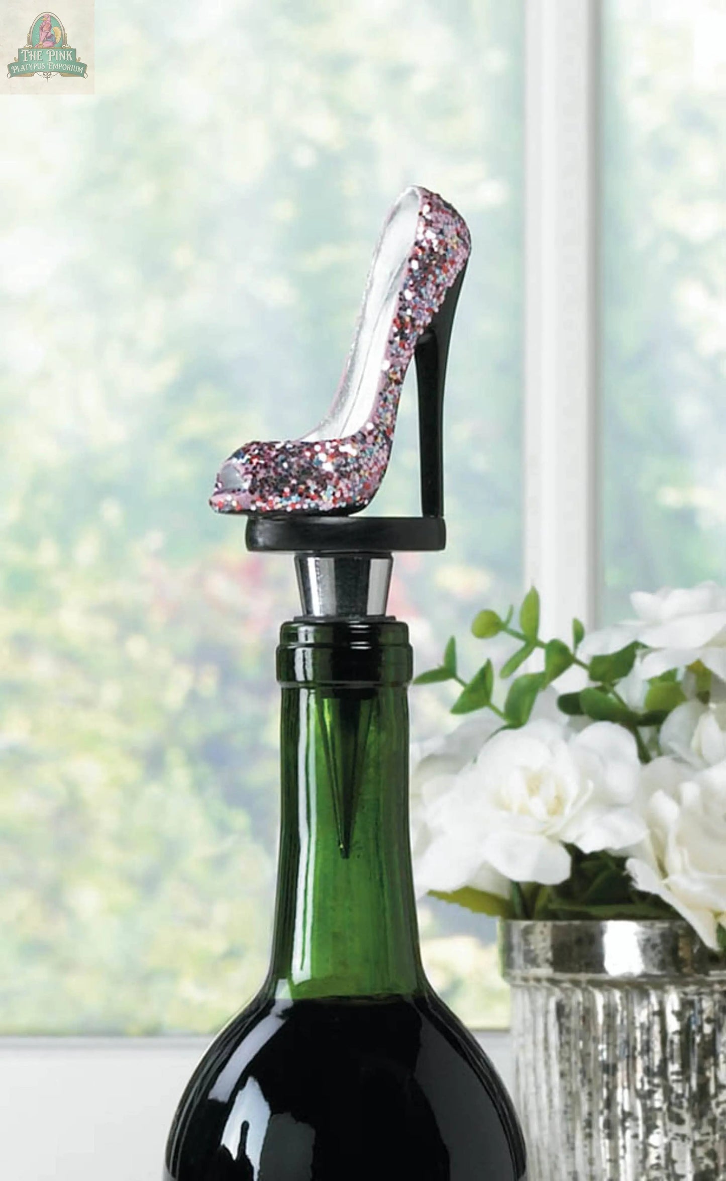 Glitter Shoe Wine Bottle Stopper Zingz Home