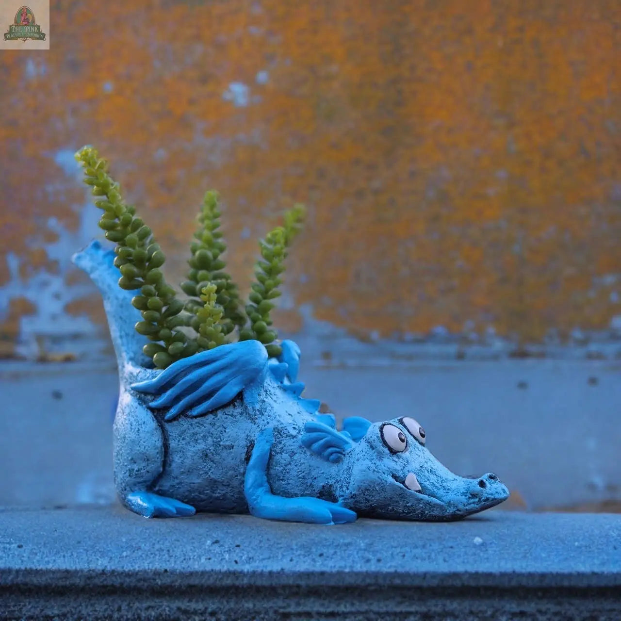 Lucky Blue Dragon Blobhouse Planter Pink Platypus Emporium