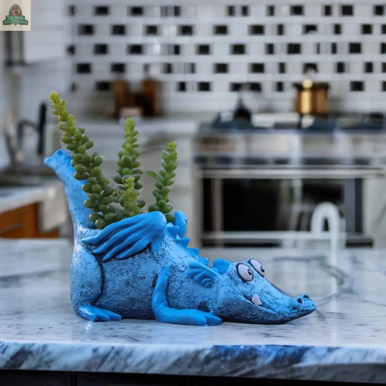 Lucky Blue Dragon Blobhouse Planter Pink Platypus Emporium