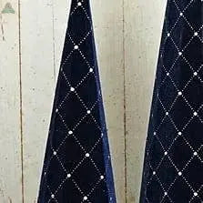 M10928ABC- Set/3 BLUE VELVET AND SILVER DIAMOND CONE TREES Holiday Depot Inc.