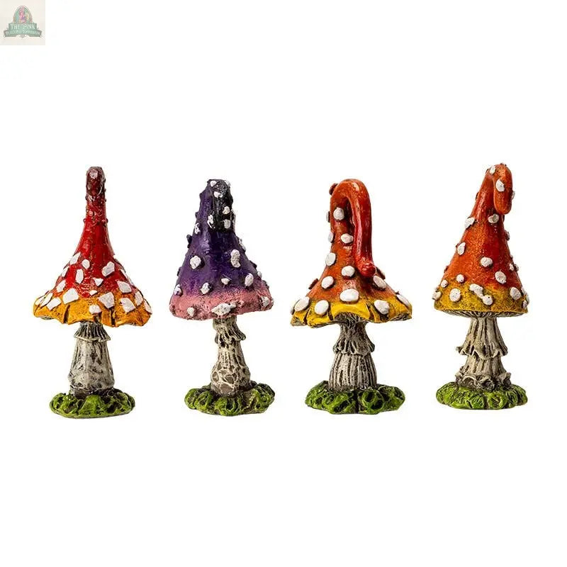 Mini Magic Toadstool Mushroom Home and Garden Decor Set of 4