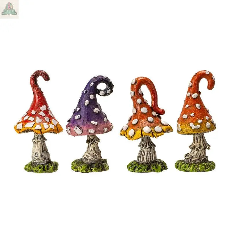Mini Magic Toadstool Mushroom Home and Garden Decor Set of 4
