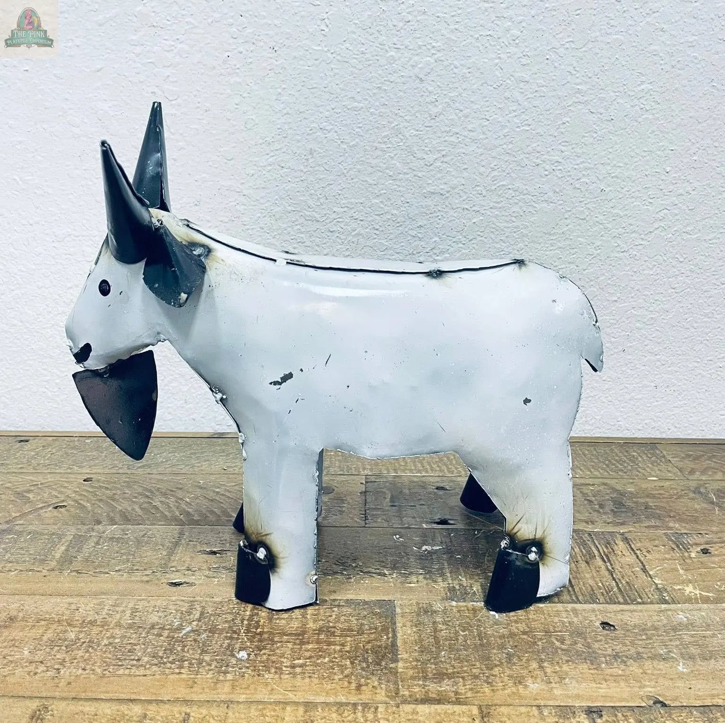 Mini Tin Goat, Metal Yard Art - E-10 Pink Platypus Emporium