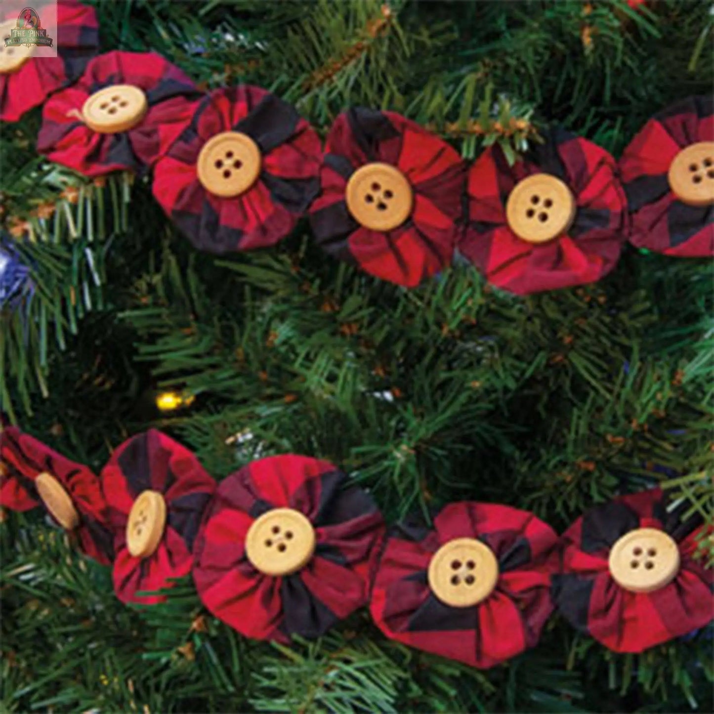 Red & Black Buffalo Check Yo-Yo Garland The Hearthside Collection