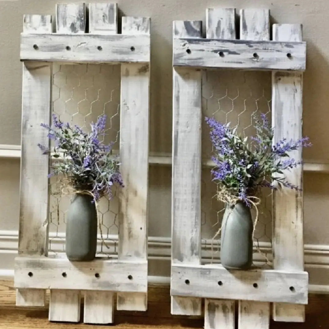 Rustic Wood Shutter Pair Pink Platypus Emporium