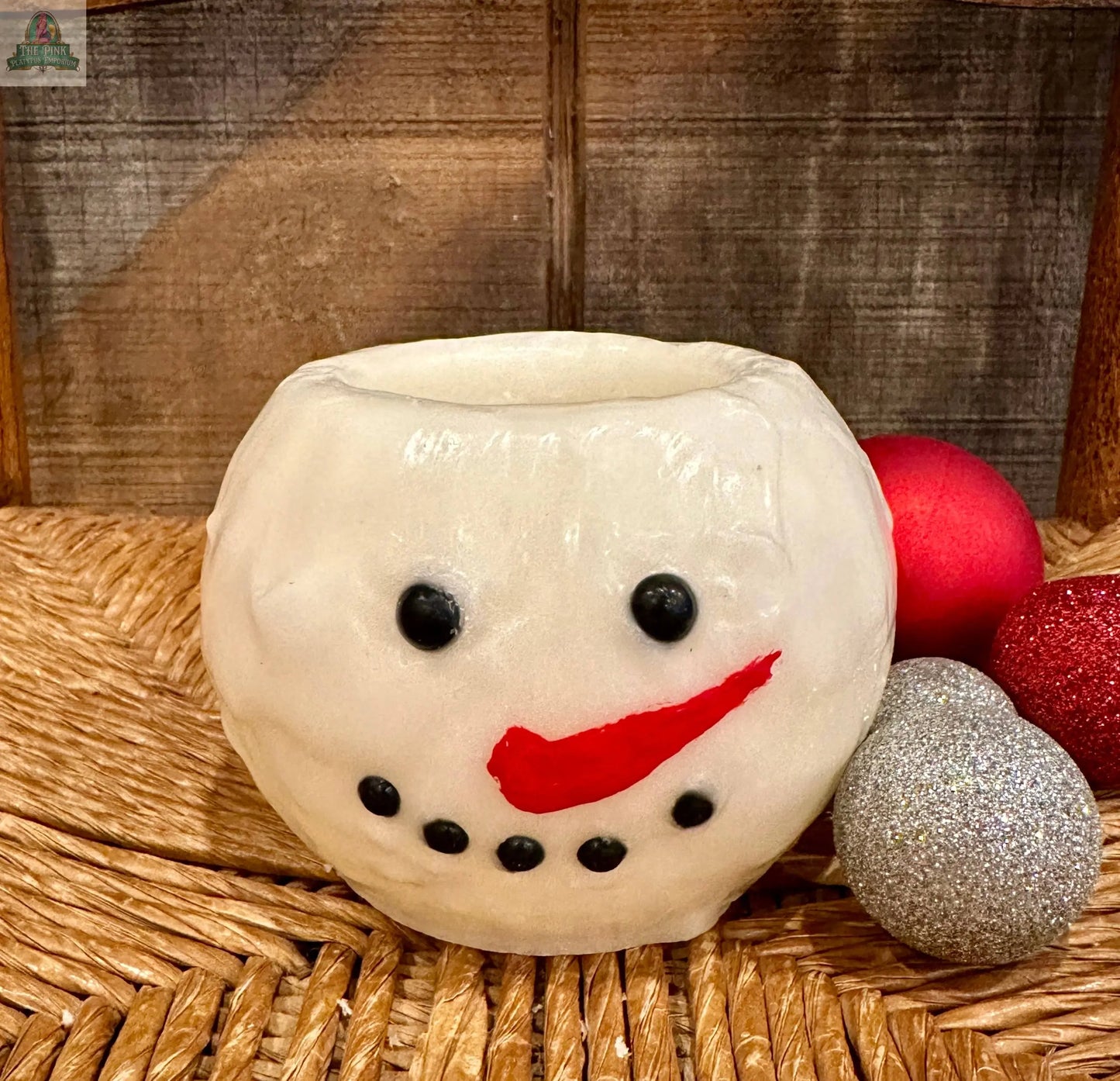Snowman LED Candle with Timer Round DNS Designs