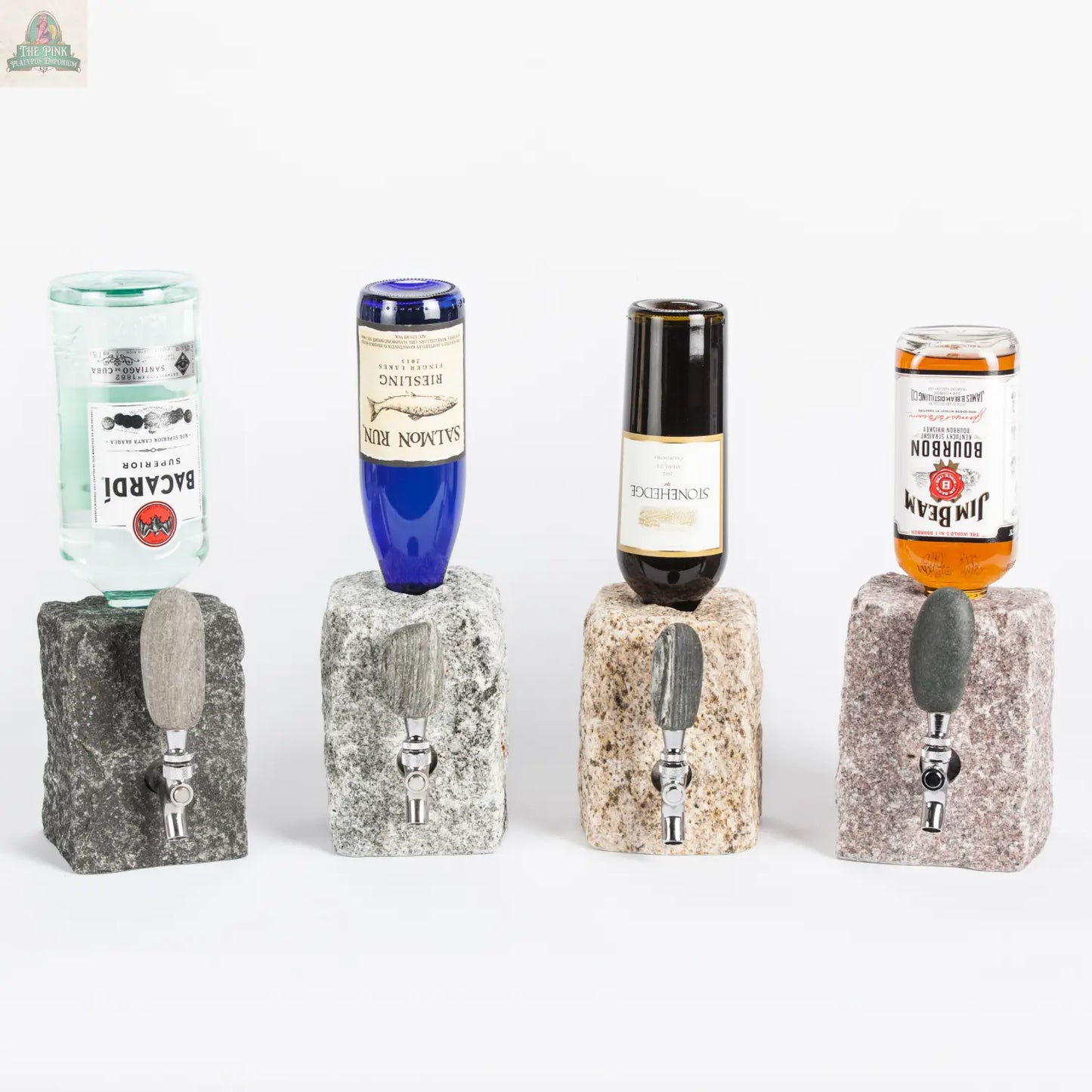Stone Drink Dispenser: Pink / Chrome Pink Platypus Emporium