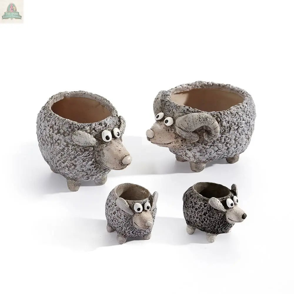 The Ramsey's, 4pc Sheep Family Blobhouse Planters Pink Platypus Emporium