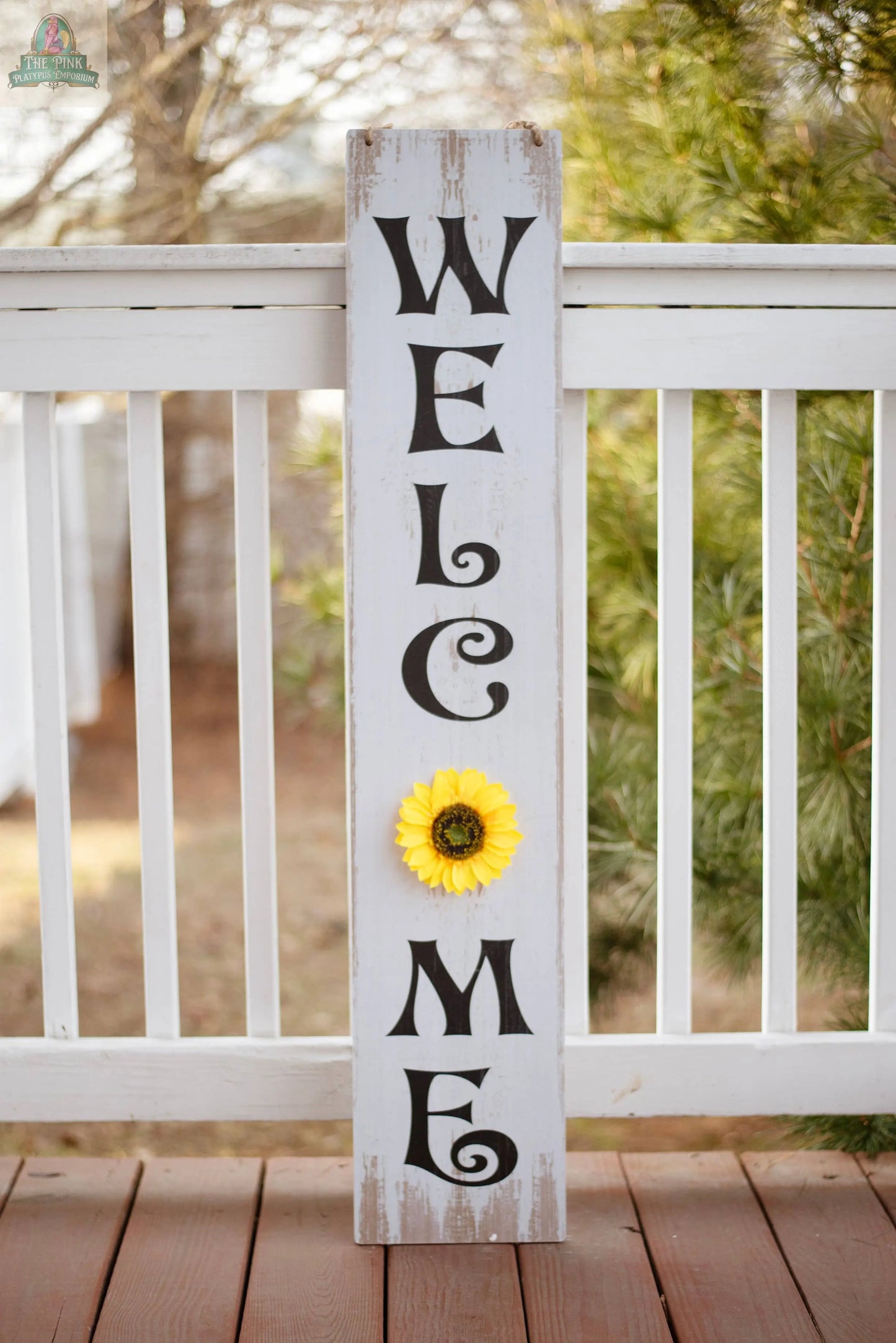Welcome Porch Board Pink Platypus Emporium