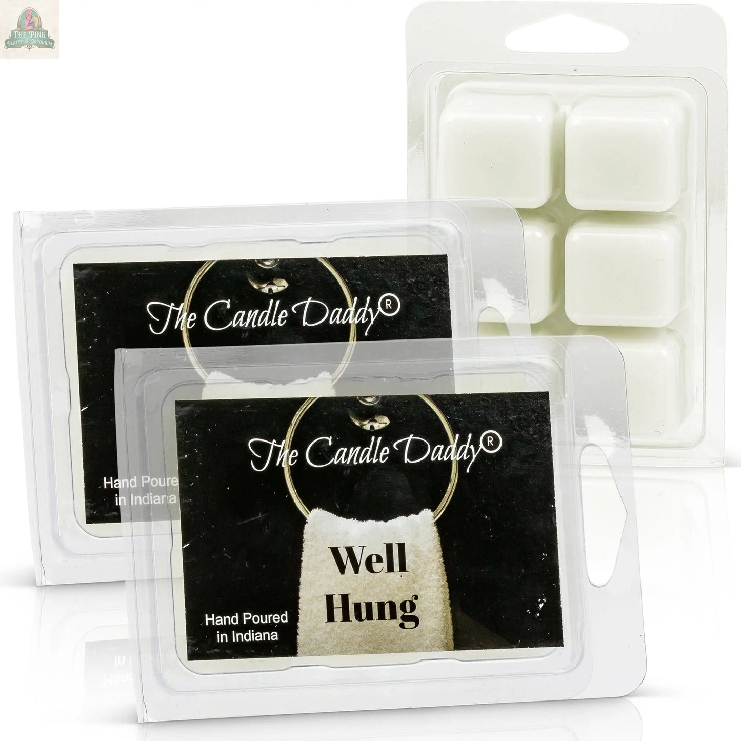 One pack of The Candle Daddy Well Hung Fresh Linen Scented Wax Melts (6 white cubes in clear packaging)—perfect for your favorite oil warmer.