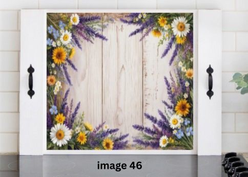 Wildflower Stove Cover | Lavender & Daisy Noodle Board | Rustic Farmhouse Kitchen Decor