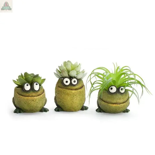 🐸 Enhance Your Garden with Frog Trio Mini Blobhouse Planters - Pink Platypus Emporium