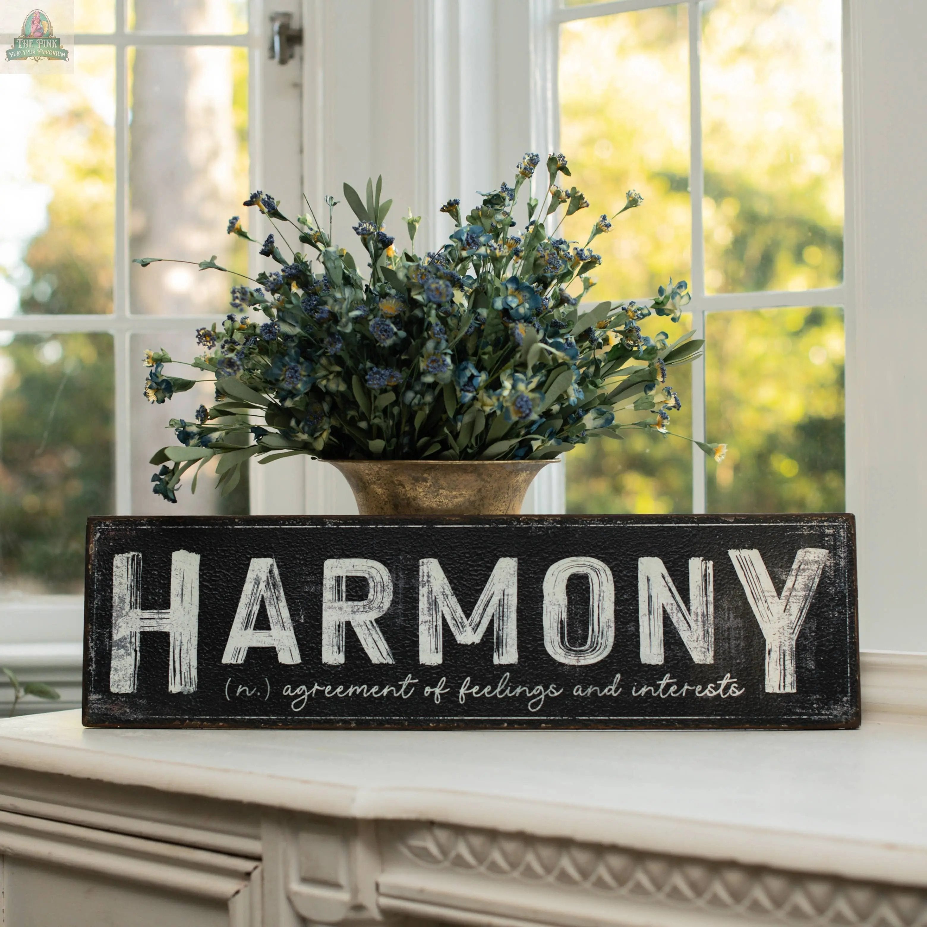 24 Inch Harmony Metal Sign By Ragon House – Pink Platypus Emporium
