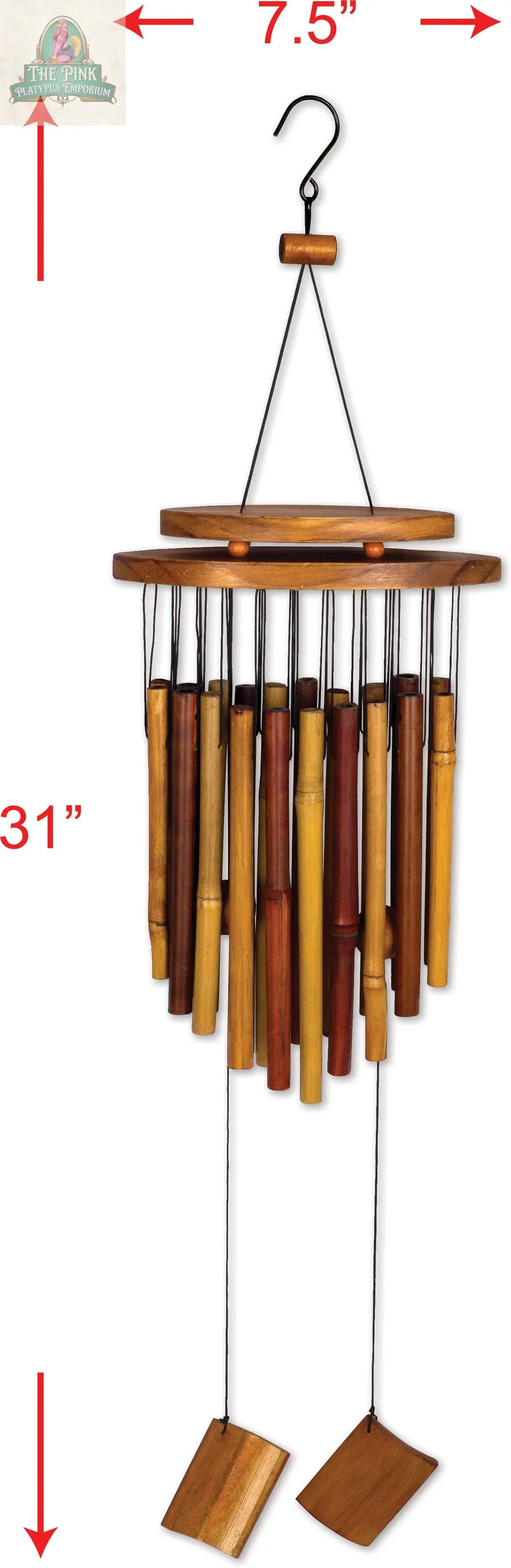 31" Apricot Bamboo Wind Chime Garden Decor - 91941 Pink Platypus Emporium