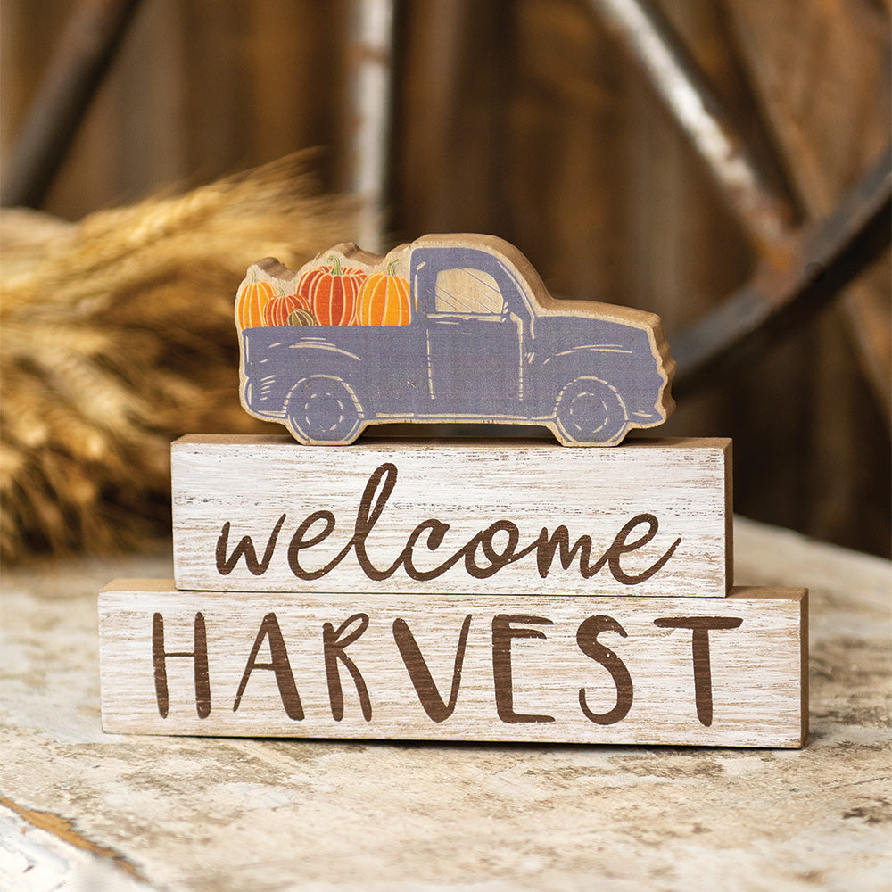 Welcome Harvest Truck Stackers | Fall Pumpkin Truck Decor