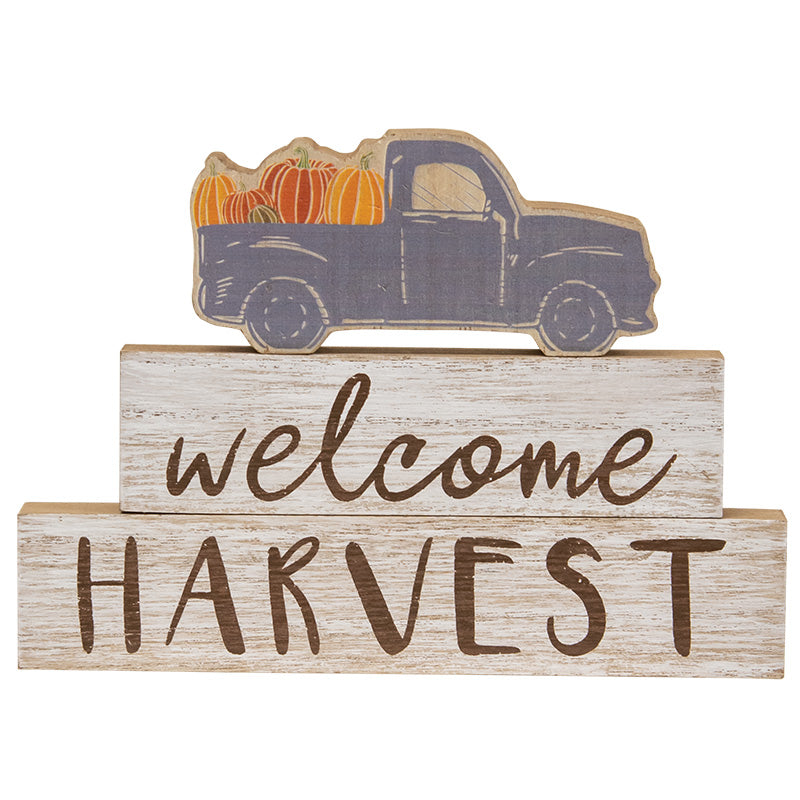 Welcome Harvest Truck Stackers | Fall Pumpkin Truck Decor