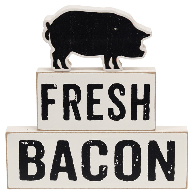 Fresh Bacon Farmhouse Kitchen Decor | Pig Stacking Blocks – Set of 3