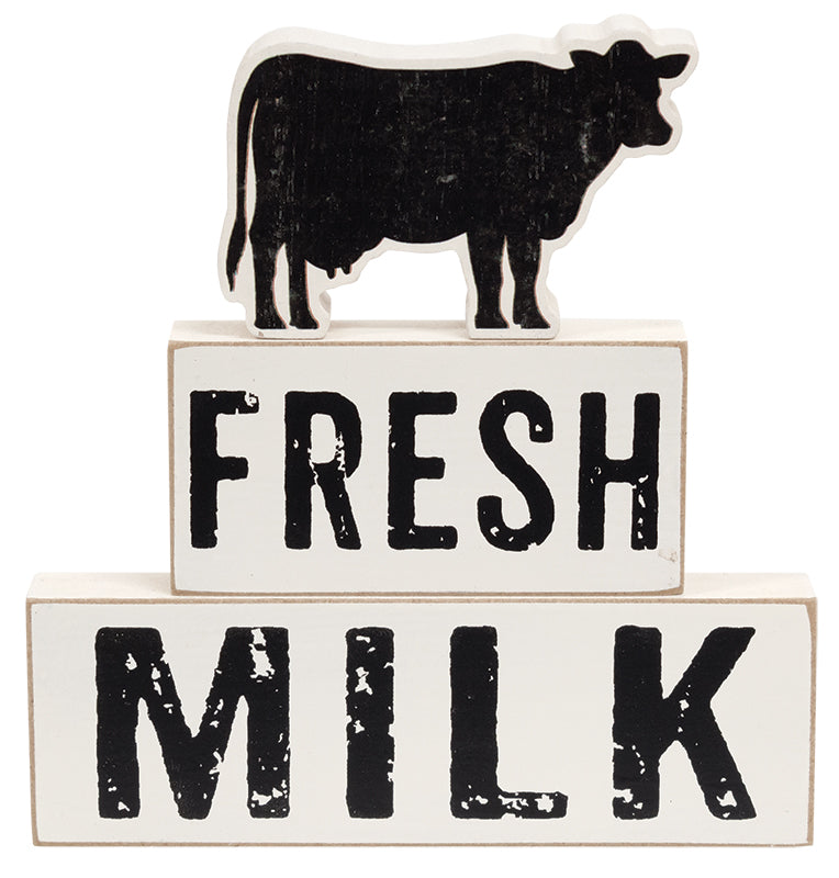 Fresh Milk Farmhouse Kitchen Decor | Cow Stacking Blocks – Set of 3