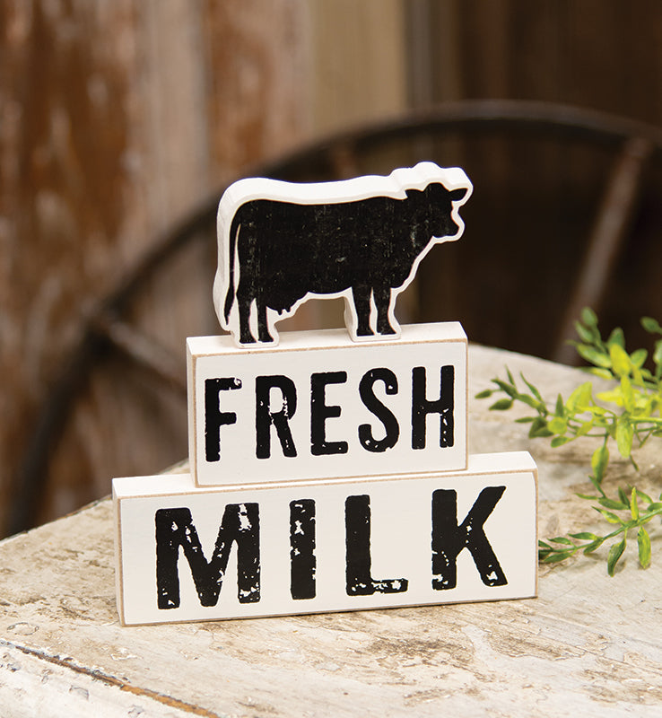 Fresh Milk Farmhouse Kitchen Decor | Cow Stacking Blocks – Set of 3