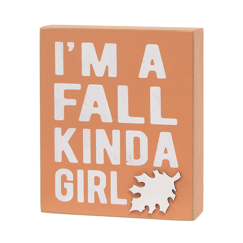 Fall Pumpkin Truck Decor & Fall Kinda Girl Box Sign – 2 Piece Set