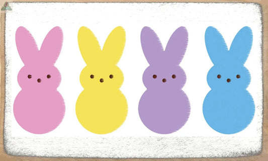3X5-Peeps Bunny Sign Pink Platypus Emporium