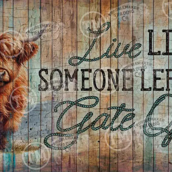 farmhouse wall art with text and a cow illustration